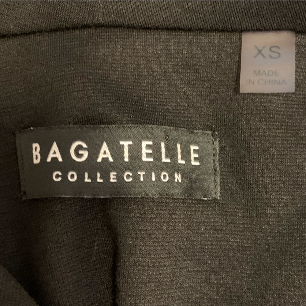 Bagatelle Black Knit Fitted Cropped Moto Jacket Size XS Funnel Neck - Picture 5 of 6